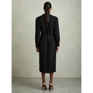 REISS ISLA Twill Belted Shirt Dress